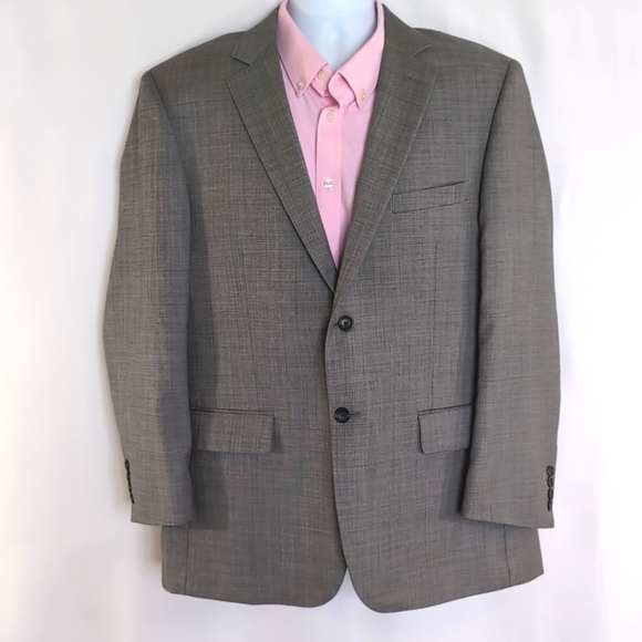 Pronto Uomo Men's Light Gray 100% Wool Sport Coat Blazer Suit Jacket Size 44R - Picture 1 of 11